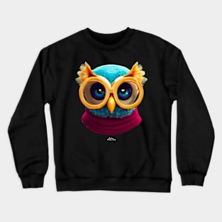 cute owl with glasses Crewneck Sweatshirt